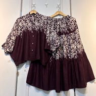 Isaluna One Set - Setelan Rok Batwing Wanita Muslimah Jumbo Rayon Motif Kekinian Nyaman Adem