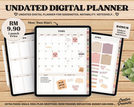 Undated Goodnotes Planner Monthly Digital Planner Goodnotes Template iPad Planner Digital Journal Pd