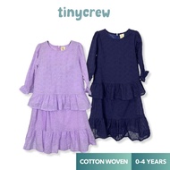 TinyCrew Baju Kurung Budak Perempuan 2024 Baju Melayu Budak Baju Raya Lilac/Navy/Peach - TCG062L