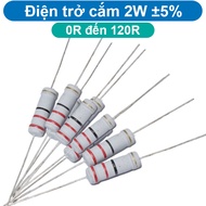 (20 pieces) Plug-in resistor 2W 4 color rings ±5% - value 0R to 120R