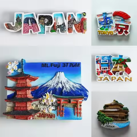 Japan Travelling Souvenirs Tokyo Fridge Magnets Mount Fuji Hakone Iejima Hokkaido Fridge Stickers Ho