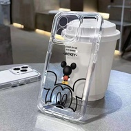 iPhone 11/12/13/14/15 Pro max Case Clear disney Mickey mouse Cute For 11 12 13 12pm 13PM 14PM 15PM C