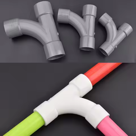 20/25/32mm PVC Pipe Large Arc Elbow Y-type Connector 3-Way Splitter Adapter 90 Degree Elbow Slow Ben