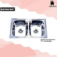 RINOCON Stainless Steel Double Bowl Sink (RPS8050DB)