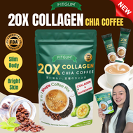 FITGUM Collagen Chia Coffee Weight Management Fitgum 20X Collagen Coffee Whitening Skin With Glutath