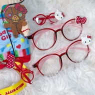 Cute kitty Bow Red Glasses Frame Asian Culture Niche Plain Glasses y2k Bow KT Necklace#MJ1111#