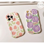 Trendy Aesthetic Flower Tulip Softcase for Realme A96 C3 C11 2020 C12 C15 C17 C20 C21 C21Y C30 C31 C