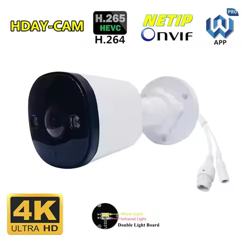 PoE IP Security Camera Outdoor with Audio 4K 5MP 4MP Surveillance Color Night Vision Fish eye ultra 