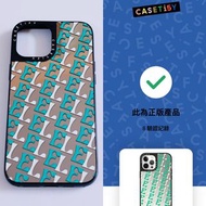 【保證正版，附官方驗證截圖】正版Casetify 型格字母圖案客製化銀色鏡面黑色邊框蘋果iPhone 12 Pro Max手機殼黑色邊框 (換機平放)