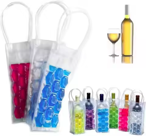 Ice Chiller Bag for Wine Bottle Cooler for Party Cooler for Red White Champagne or Sparkling Gel Coo