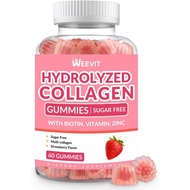 Collagen gummies for women，Hydrolyzed Collagen Peptide Gummies with Biotin，Collagen Protein Suppleme