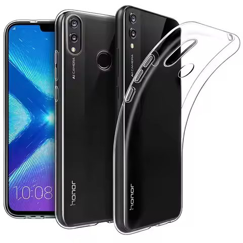 Clear Soft Silicone Mobile Phone Case Back Cover for Huawei Honor 8X TPU Transparent 360 Protective 