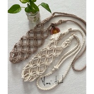 Pouch (holster) bottle water, simple macrame rope./ simple macrame rope drinking bottle cover.