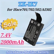 7.4V 2000mAh for ZK-IK7 Rechargeable for ZKTeco CM20 CM60 for Iface701/702/502/AI302 Backup Battery 