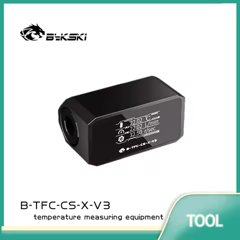 Bykski Thermometer Water Cooling System Monitor Flowmeter Leaking Pump Speed Alarm RPM Temperature B