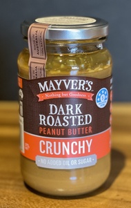 MAYVERS 100% Natural No Added Oil & Sugar Gluten Free Dark Roasted Crunchy HI-OLEIC Peanut Butter {V