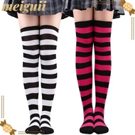 Meiguii Stripe Harajuku-style Thigh-High Stockings - 9 Colors - Ideal for Cosplay Events