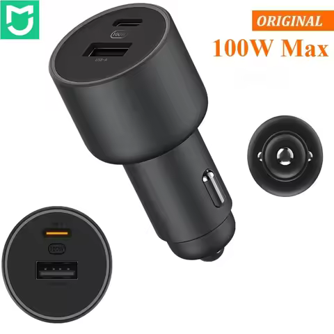 100% Original MIJIA Car Charger 100W Max Fast Charger 1A1C Dual Port 68W Max 25min Full Charging For