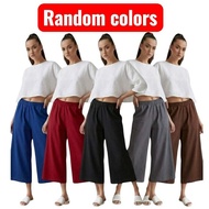 Mushop 3 pieces bundle 3/4 Plain SquarePants for women cotton fabric 3/4 pants for women 3/4 pants w