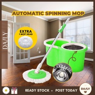 DAILY Automatic Spin Mop Spin Mop Mop Lantai Microfiber 360 Degree Rotating Spin Mop With Bucket Magic Floor Cleaning