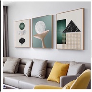 Premium Green Set Luxury Wall Art Painting With Gold Frame