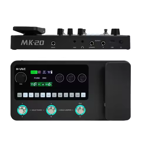 M-VAVE MK-20 Electric Guitar Comprehensive Effects Unit Bass Phrase Looping Audio Card Drum Machine 