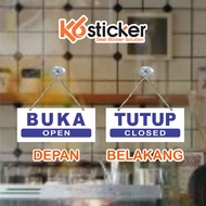 HITAM Open CLOSE Open CLOSE Black Sign Acrylic-Open Closed/Open CLOSE (2 Faces) Blue