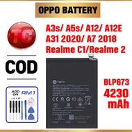 Battery Bateri Compatible For OPPO A3S/ A5S/ A12/ A12E/ A31 2020/ A7 2018/ REALME C1/ REALME 2  BLP6