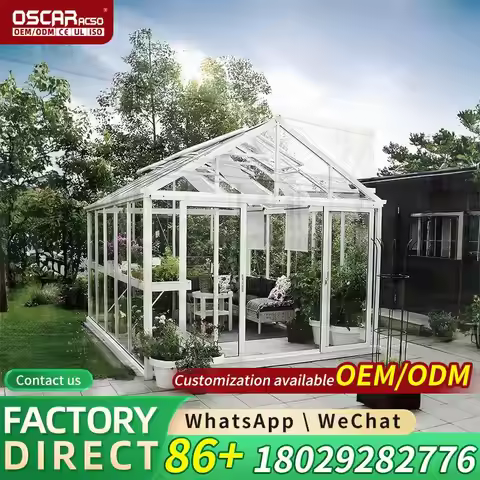 Aluminium Prefabricated Slant Glass Sunroom for Winter Garden and Veranda All Season Use in US 1 yea