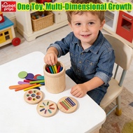 Wooden Shape Matching Color Classification Tube Montessori Early Education Puzzle Toy for Toddler Ki