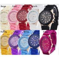Silicone Jelly Quartz Wrist Watch Silicone Jely Geneva Rubber Watch