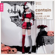 Halloween Costumes: Harley Quinn Cosplay Circus Performance Costume Magic Trainer Funny Christmas Co