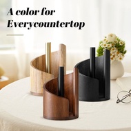 Wooden Storage Roll Paper Holder Kitchen Towel Holder Round Kitchen Towel Storage Rack Desktop Towel