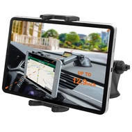 Car Dashboard Windshield Tablet Mount for 4-13" iPad & Phone, Telescopic arm Suction Cup Truck Dash