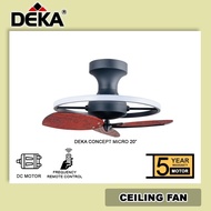Deka Concept Micro 20" Decorative DC Motor with 7 Speed Remote Control Ceiling Fan with light