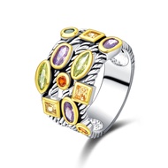 Ring Beautiful Multi CZ Twisted Cable Wire Designer Fashion Brand Vintage Love Antique Womens Jewelr