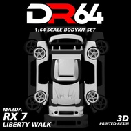 DR64 Hotwheels RX 7 LBWK Bodykit Custom Mini GT Body Kit/ Inno64/ Tarmac/ Tomica/
