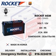 ROCKET AGM LN5 / DIN95L AUTOMOTIVE CAR BATTERY (EXTEND WARRANTY)