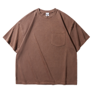 GILDAN X Arrive Guide 320 GSM Washed Cloth Oversized with Pocket Cotton T-shirt Plain Round Neck Lar
