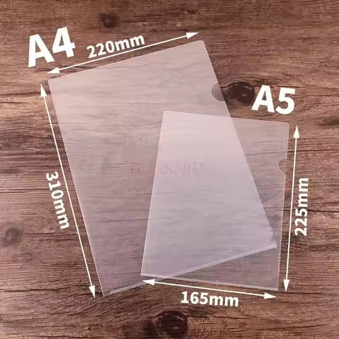 A4 transparent folder L-shaped single page clip A5 single page clip PP two page insert sleeve printi