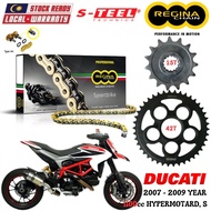 DUCATI 1100cc HYPERMOTARD, S Full Set Regina SPORTBIKE Chain 525 ZRP Steel Sprocket Sets