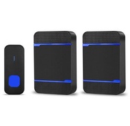 HTMART - 防水IP55遠距離無線門鐘55種鈴聲（1個無線按鍵+兩個響鬧門鐘）| 300米有效穿牆門鈴| 老人急救呼叫鐘| 召喚鐘 | 平安鐘