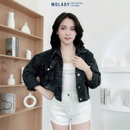 MOLADY women's JEANJacket with embroidered box bag design in outstanding colors K448