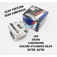 LEO R&D THAILAND RACING CYLINDER HEAD SRL115Z SRL115 LAGENDA115Z LAGENDA 115 (CARBURETOR) 24/28 26/3