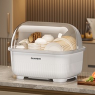 Kitchen Cupboard with Lid for Dishes Dishes Tableware Drain Storage Dish Rack Household Shelf Anti-d