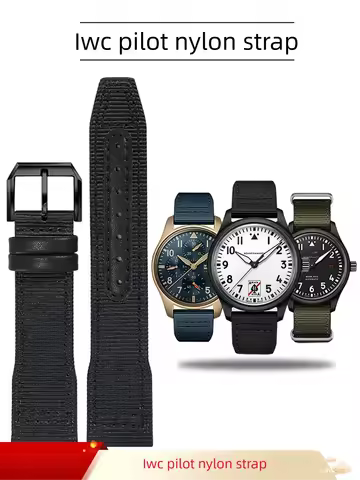 Suitable for IWC Pilot Spade A Nylon Watch with TOP GUN Series Portuguese Canvas Bracelet Men