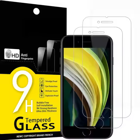 2 Pcs Anti-Blue Full Coverage Tempered Glass Phone Film For iphone SE2022/SE2020/8/7/6/6S/7+/6S+,Ant