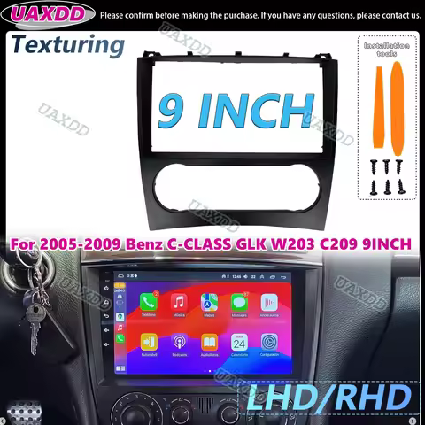 Car Radio 2 Din 9 Inch for Mercedes Benz Class C W203 GLK Class C209 CLC 2005-2009 Beautifier Kit Au