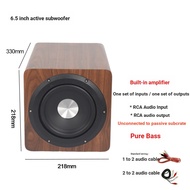 6.5-Inch Active Subwoofer Independent 50W Subwoofer Arbitrarily Connected Active Speaker Wooden Hous