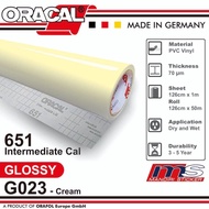 Sticker ORACAL 651 - G023 Cream Gloss Cutting Stiker [METERAN] Limited